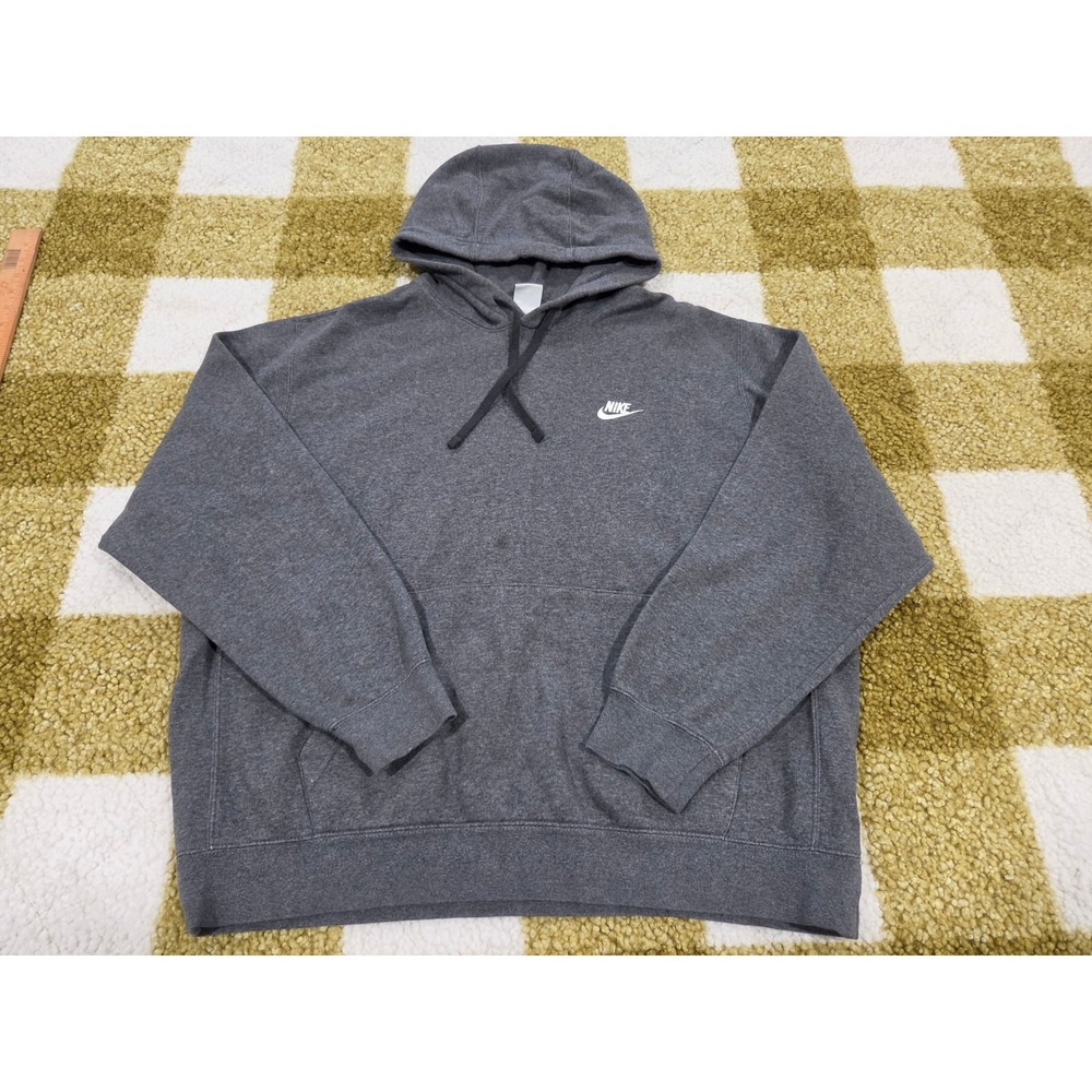 Nike Sportswear Club Fleece Hoodie Mens XL Charcoal Gray Pullover Futura Logo
